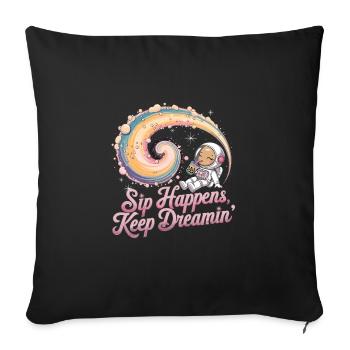 K pop und bubble Tea - Sofakissenbezug 45 x 45 cm - Schwarz - Vorne