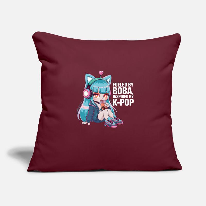 K pop and bubble tea Sofa pillowcase 17,3'' x 17,3'' (45 x 45 cm)