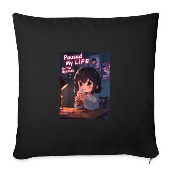 K pop und bubble Tea - Sofakissenbezug 45 x 45 cm - Schwarz - Vorne