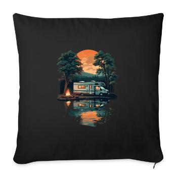 Campeur - Housse de coussin décorative 45 x 45 cm - noir - Devant