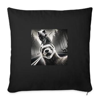 Ferret - Sofa pillowcase 17,3'' x 17,3'' (45 x 45 cm) - black - Front