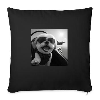 Shih Tzu - Housse de coussin décorative 45 x 45 cm - noir - Devant