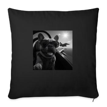 French Bulldog - Sofa pillowcase 17,3'' x 17,3'' (45 x 45 cm) - black - Front