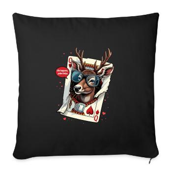 Jeu de cartes - Housse de coussin décorative 45 x 45 cm - noir - Devant