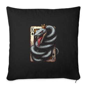 Jeu de cartes - Housse de coussin décorative 45 x 45 cm - noir - Devant