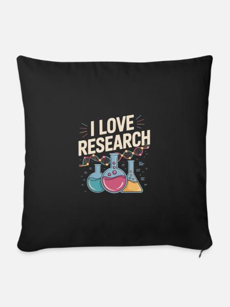 Ich liebe Forschung Science Enthusiast Chemie - Sofakissenbezug 45 x 45 cm - Schwarz