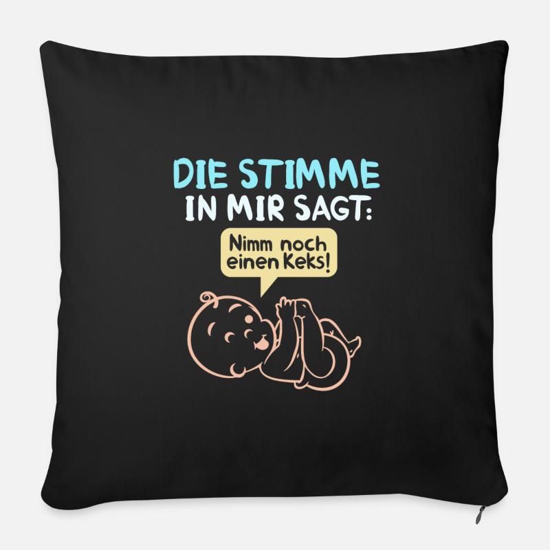 Schwangerschaft | Babybauch Geschenk - Sofakissenbezug 45 x 45 cm - Schwarz