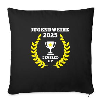 Jugendweihe Feier Party 2025 Osten Jugendfeier - Sofakissenbezug 45 x 45 cm - Schwarz - Vorne