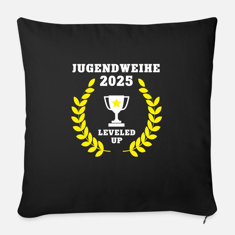 Jugendweihe Feier Party 2025 Osten Jugendfeier - Sofakissenbezug 45 x 45 cm - Schwarz