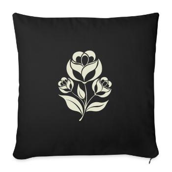 Flowers - Spring - Summer - Saying - Sofa pillowcase 17,3'' x 17,3'' (45 x 45 cm) - black - Front