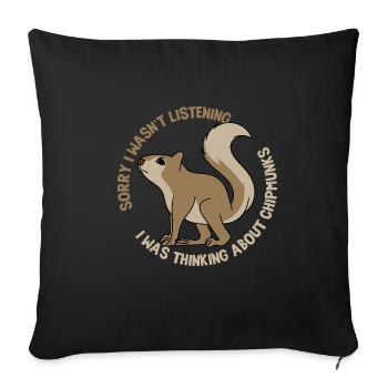 Thinking About Chipmunks Forest Animal Nature - Sofa pillowcase 17,3'' x 17,3'' (45 x 45 cm) - black - Front