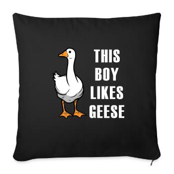 Life With Geese Nature Ironic Saying Goose - Sofa pillowcase 17,3'' x 17,3'' (45 x 45 cm) - black - Front