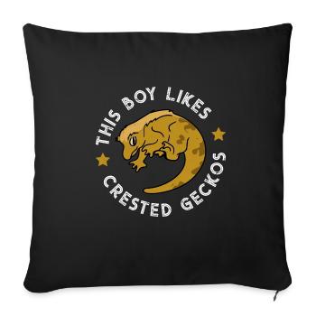 Boy Likes Geckos Wildlife Nature Exotic Animals - Sofa pillowcase 17,3'' x 17,3'' (45 x 45 cm) - black - Front