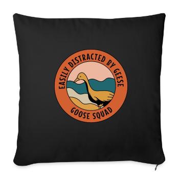 Easily Distracted by Geese Wildlife Cute Goose - Sofa pillowcase 17,3'' x 17,3'' (45 x 45 cm) - black - Front