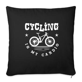 Cycling as Cardio Bicycle Nature Cardio Sports - Sofa pillowcase 17,3'' x 17,3'' (45 x 45 cm) - black - Front