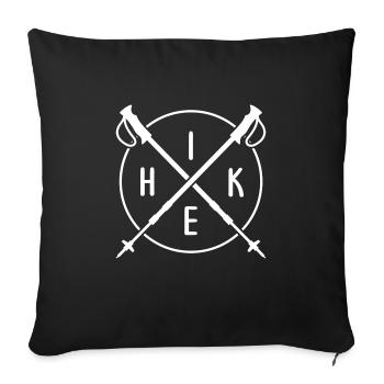 Randonnée Bâton de randonnée « randonnée » servus alpin - Housse de coussin décorative 45 x 45 cm - noir - Devant