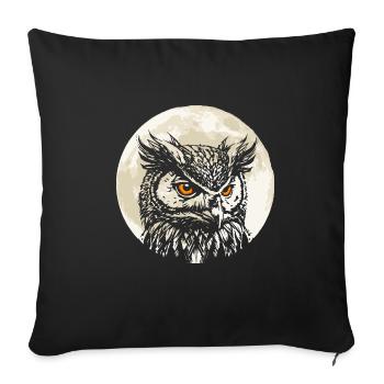 Owl Forest Night Wildlife Birds Nature - Sofa pillowcase 17,3'' x 17,3'' (45 x 45 cm) - black - Front