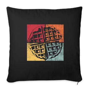 Gourmet-Hobbykoch im Waffeldesign im Retro-Design - Sofakissenbezug 45 x 45 cm - Schwarz - Vorne