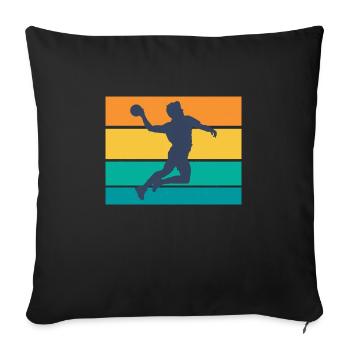 handball handball - Housse de coussin décorative 45 x 45 cm - noir - Devant