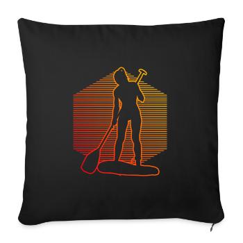 Standup Paddling Men's Women's Standup Paddleboard - Sofa pillowcase 17,3'' x 17,3'' (45 x 45 cm) - black - Front
