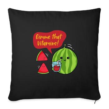 Gimme Vitamins Melon d'eau d'été - Housse de coussin décorative 45 x 45 cm - noir - Devant