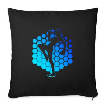 Kickboxing féminin Kickboxer Kickboxing masculin - Housse de coussin décorative 45 x 45 cm - noir - Devant