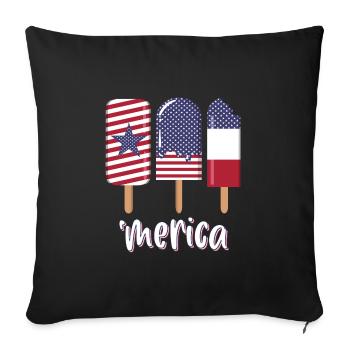 Merica 4. Juli USA - Sofakissenbezug 45 x 45 cm - Schwarz - Vorne
