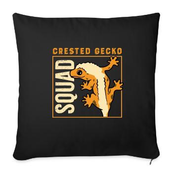 Gecko Squad Nette Echsengeckos Wildtiere - Sofakissenbezug 45 x 45 cm - Schwarz - Vorne