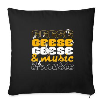Geese and Music Notes Musician Birds Nature - Sofa pillowcase 17,3'' x 17,3'' (45 x 45 cm) - black - Front