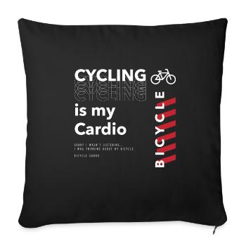 Le cyclisme comme équipe de cardio-vélo et - Housse de coussin décorative 45 x 45 cm - noir - Devant