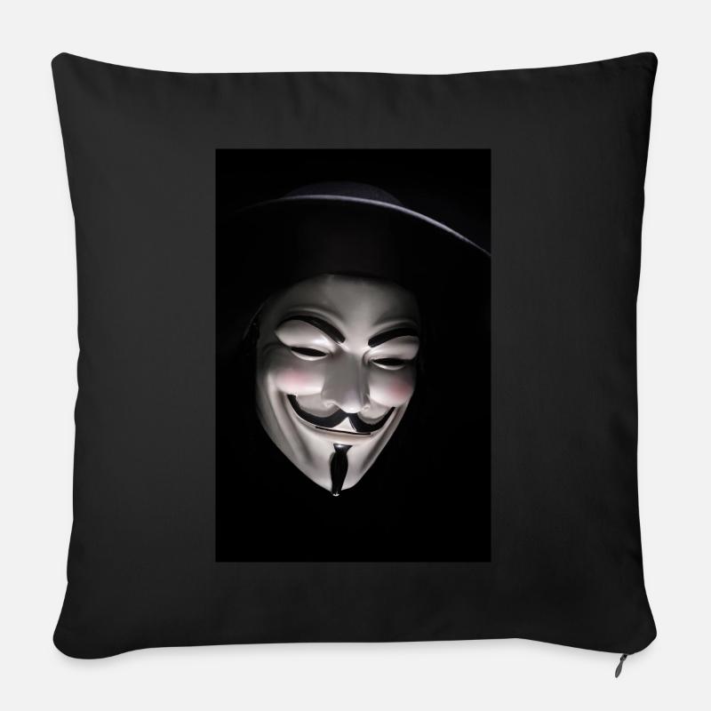 anonymus 2nd - Housse de coussin décorative 45 x 45 cm - noir