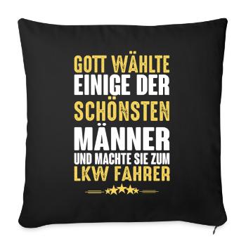 LKW Fahrer - LKW Fahrer - Sofakissenbezug 45 x 45 cm - Schwarz - Vorne