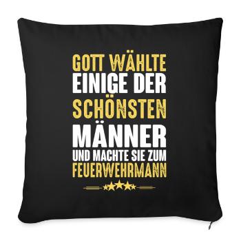 Feuerwehrmann - Sofakissenbezug 45 x 45 cm - Schwarz - Vorne