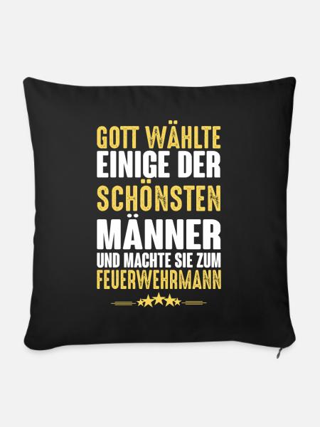 Feuerwehrmann - Sofakissenbezug 45 x 45 cm - Schwarz