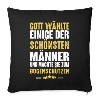 Bogenschiessen - Bogenschützen - Sofakissenbezug 45 x 45 cm - Schwarz - Vorne