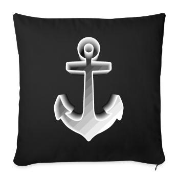 ANCHOR SAILOR SAILOR SKIPPER SAILOR SAILOR MARITIME - Sofa pillowcase 17,3'' x 17,3'' (45 x 45 cm) - black - Front