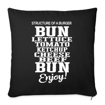 Delicious Burger Structure Tomato Cheese Bread - Sofa pillowcase 17,3'' x 17,3'' (45 x 45 cm) - black - Front