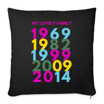 ma charmante famille .. en années. Votre famille - Housse de coussin décorative 45 x 45 cm - noir - Devant