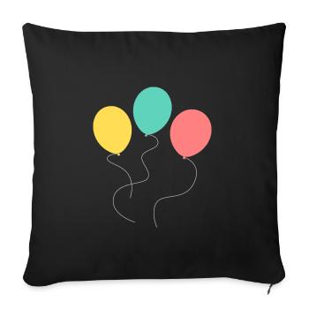 ballons - Housse de coussin décorative 45 x 45 cm - noir - Devant