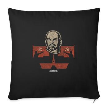 Lenin T Shirt 1. Mai Oktoberrevolution Kreml - Sofakissenbezug 45 x 45 cm - Schwarz - Vorne