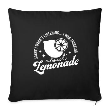 Thinking About Lemonades Citrus Fruits Lemon - Sofa pillowcase 17,3'' x 17,3'' (45 x 45 cm) - black - Front