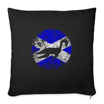 Loch Ness Monster Schottische Flagge - Sofakissenbezug 45 x 45 cm - Schwarz - Vorne