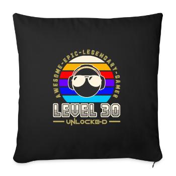 Level 30 - Housse de coussin décorative 45 x 45 cm - noir - Devant
