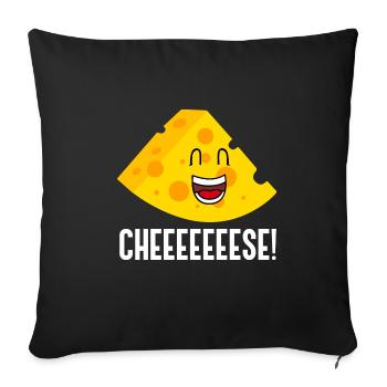 Cheeeese Ironic Quote Food Cheese Making - Sofa pillowcase 17,3'' x 17,3'' (45 x 45 cm) - black - Front