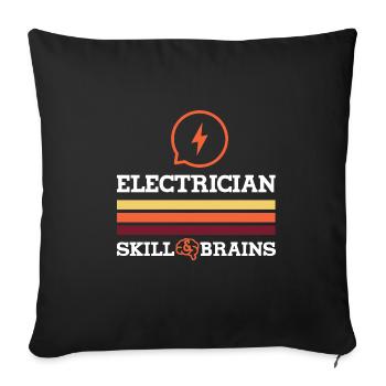 Electro Worker Voltage de l'électricien - Housse de coussin décorative 45 x 45 cm - noir - Devant