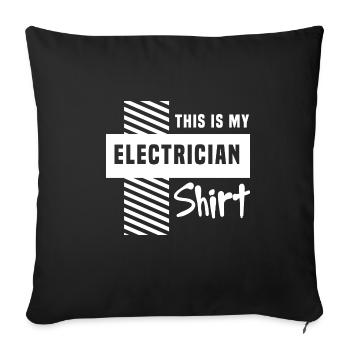 Ironie du dicton électricien Electro Voltage - Housse de coussin décorative 45 x 45 cm - noir - Devant