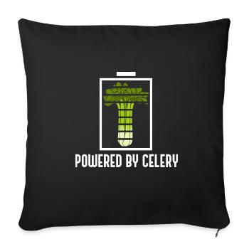 Powered by Celery Healthy Vegetables Food - Sofa pillowcase 17,3'' x 17,3'' (45 x 45 cm) - black - Front