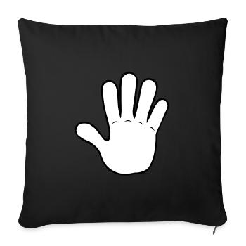 Hand Gimme 5 | Black / White - Sofa pillowcase 17,3'' x 17,3'' (45 x 45 cm) - black - Front