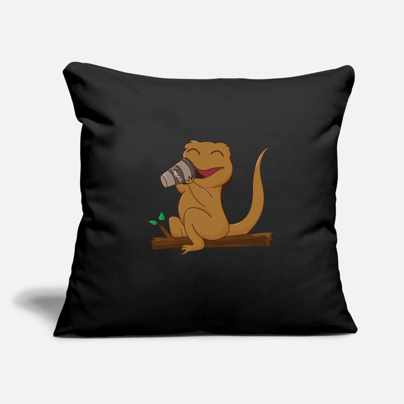 Süßer Eidechsen-Kaffee Lazy Office Monday Crested Sofakissenbezug 45 x 45 cm