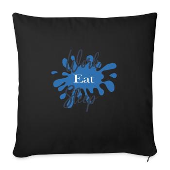 Design Work Eat Sleep - Housse de coussin décorative 45 x 45 cm - noir - Devant
